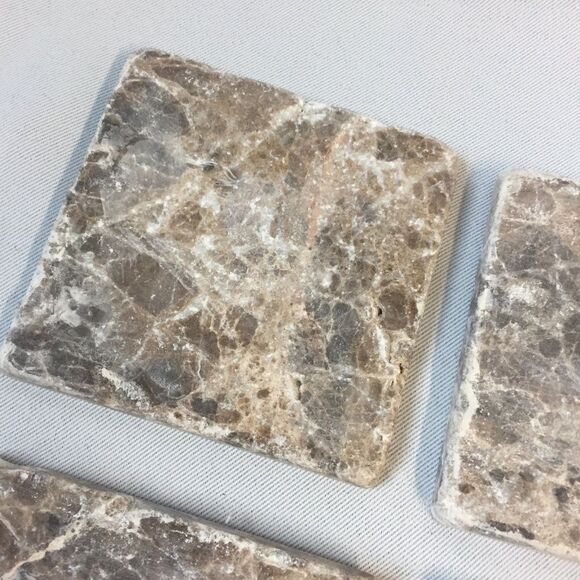 Set of 6 Natural Brown Agate Stone Coasters - Picture 6 of 6